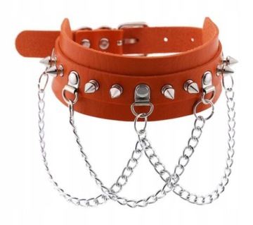 naszyjnik choker ćwieki kolce łańcuchy