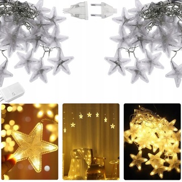 LAMPKI LED KURTYNA ŚWIETLNA OKIENNA 250 CM GIRLANDA CHOINKA ŁUK DO OKNA