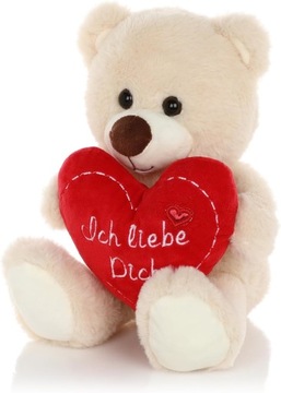 Pluszowy miś z sercem – czuły pluszowy miś z wiadomością, Walentynki 25 cm