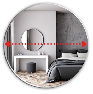 КРУГЛОЕ СЕРЕБРЯНОЕ ЗЕРКАЛО БЕЗ РАМКИ, 65см, МОЛДОННОЕ