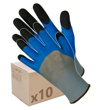 Rękawice Robocze LATEKSOWE WODOODPORNE Spieniony Latex 3/4 PIANKA FOAM x10