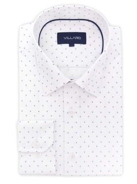 Biała koszula męska Villaro w drobny wzór J120 176-182 / 47-Regular