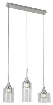 Lampa wisząca trzypunktowa listwa nad wyspę chrom