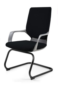 Fotel Biurowy APOLLO SKID Czarny na Płozach Black
