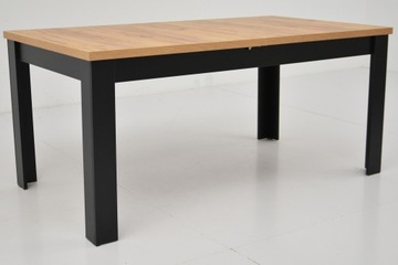 Rozkładany stół 80x120/160 LOFT CZARNY blat DĄB CRAFT ROŻNE KOLORY SALON