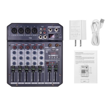 T6 Portable 6-Channel Sound Card Mixing Console