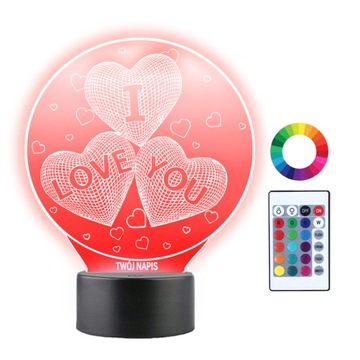 Prezent na Walentynki Lampka Nocna I Love You