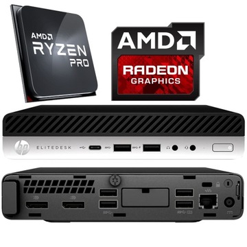 Mini PC komputer HP 705 G4 Ryzen 5 32GB 1TBHDD Radeon DisplayPort RS232 W10