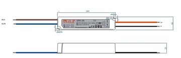 IP67 Источник питания для светодиодов, 24В 1,5А 36Вт