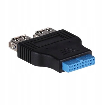 Adapter USB 3.0 19-pin (F) - 2x USB 3.0 Typu A (F)