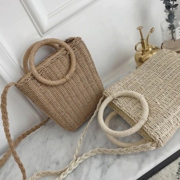 Тканая КОРЗИНА, СУМКА НА РУЧКУ, стиль Бохо