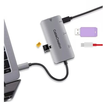 Концентратор CC USB-C Thunderbolt 3 4 HDMI 4K LAN 1 Гбит/с USB 3.0 MacBook M1 M2 M3
