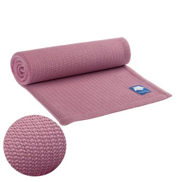 Koc kocyk niebieski dzianinowy 80x100