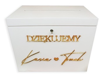Pudełko, skrzynia na koperty z zamkiem ślub wesele