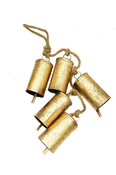 DZWONEK METALOWY PASTERSKI OZDOBA GIRLANDA ŚWIĄTECZNA ZESTAW 5 SZT PREZENT