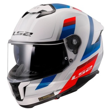 KASK MOTOCYKLOWY LS2 FF808 STREAM II VINTAGE WHITE BLUE RED BMW Rozmiar M