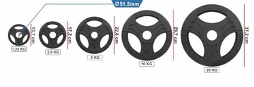 BELTOR ZESTAW KULTURYSTYCZNY 40KG OBCIĄŻENIE ŻELIWNE KIEROWNICA 51,5MM