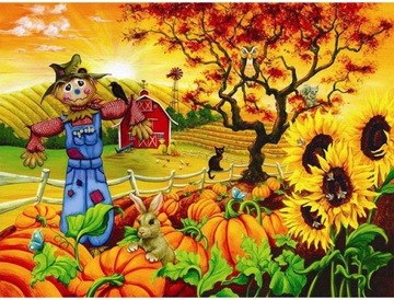 Haft diamentowy Mozaika STRACH NA WRÓBLE 30x40cm