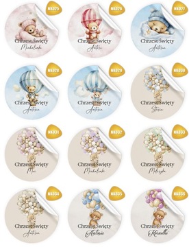 Крещение День Рождения - НАБОР НАКЛЕЙКОВ МЕДВЕДОВЫЙ ТОРТ ДЛЯ ГОСТЕЙ