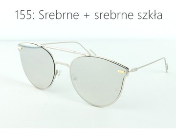 PRZECISŁONECZNE OKULARY DAMSKIE ZŁOTE STYLOWE UV 400 FILTR LUSTRA #155