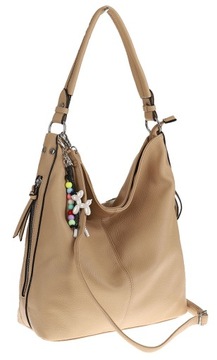 The Grace bags Włoska Torebka Damska Worek Listonoszka Shoper LH2570 Khaki