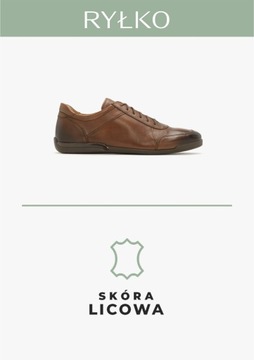 RYŁKO коричневые кожаные мужские туфли 45