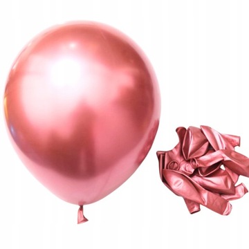 BALONY LATEKSOWE RÓŻOWY ZŁOTY URODZINY WESELE DEKORACJA METALICZNE 50SZT