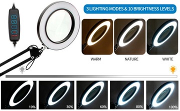 Светодиодная настольная лампа для рисования, 8-кратная настольная школьная лупа