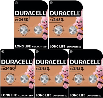 10x BATERIA LITOWA DURACELL 3V CR2450 DL 2450 ECR