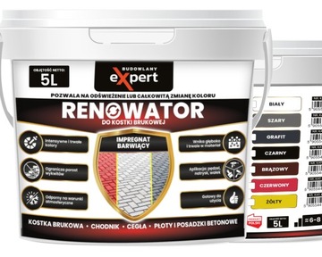 TRWAŁY IMPREGNAT DO KOSTKI BRUKOWEJ BETONU BARWIĄCY BARWNIK FARBA RENOWATOR