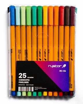 Cienkopisy Rystor RC 04 zestaw w etui 25 kolorów