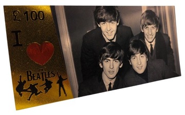 Уникальная позолоченная коллекционная банкнота THE BEATLES в ПОДАРОК
