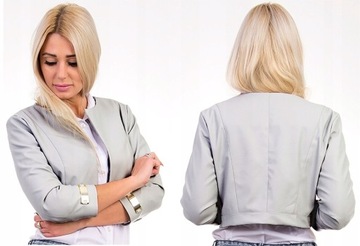 MODNE BOLERKO ŻAKIET EKO SKÓRA Z BLASZKĄ Rozm.42