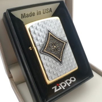 ЗАЖИГАЛКА ZIPPO KARO 24 КАРАТА ЗОЛОТАЯ СЕРТИФИКАТ