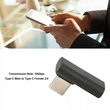 АДАПТЕР АДАПТЕР УГЛОВОЙ РАЗЪЕМ 90 ГРАДУСОВ USB-C 10 Гбит/с USB