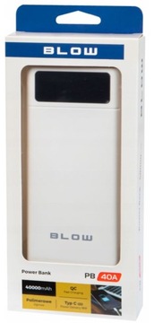 Power Bank 40000 мАч, 2xUSB USB-C, белый, быстрый PD QC