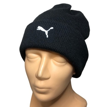 CH49 Młodzieżowa Ciepła Zimowa Czapka Puma Dwuwarstwowa Beanie 54-56cm