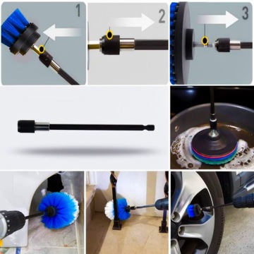 БОЛЬШОЙ НАБОР ДЛЯ ЧИСТКИ ОБИВКИ АВТОМОБИЛЯ ЩЕТКИ ДЛЯ ДРЕЛИ