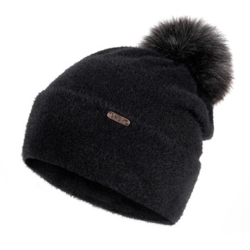 CZAPKA DAMSKA ZIMOWA ALPAKA Z POMPONEM WYWIJANA