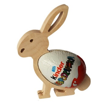 Stojak drewniany podstawka Królik na Jajko KINDER
