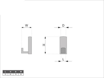 Вешалка для мебели LOFT одинарная, MAT BLACK WM039