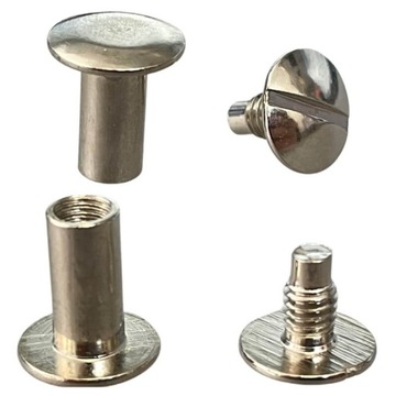 Ćwieki 10mm Skręcane Śrubka Srebrny 5szt DIY NITY