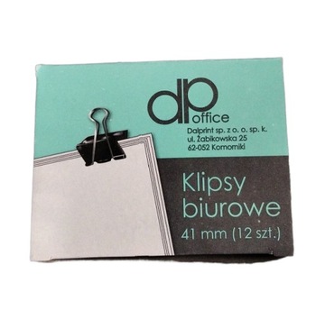 Spinacz KLIP klips czarny 41 mm 12 sztuk