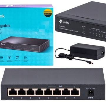 TP-Link TL-SG1008P 8 Portów Gigabit SWITCH 4x PoE 1000 Mb ENERGOOSZCZĘDNY