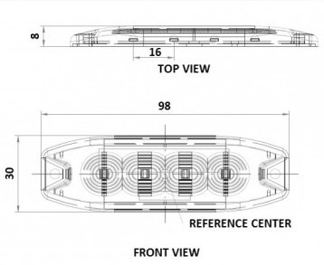 Slim Strobe Lamp 12W Orange 4 LED 12/24 В