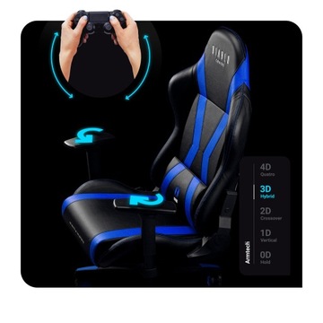 Игровое кресло Diablo X-Horn 2.0 Normal Size из экокожи, черно-синее