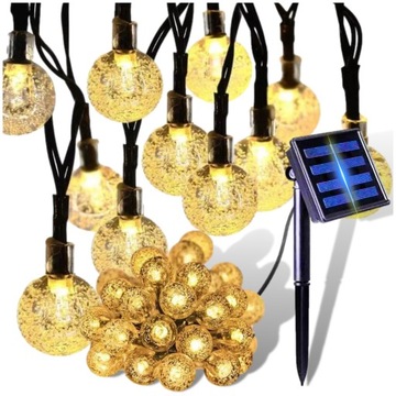 GIRLANDA SOLARNA LAMPKI OGRODOWE ŻARÓWKI WISZĄCE