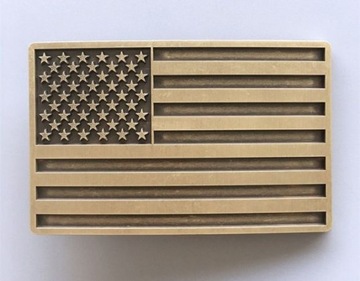 USA flaga sztandar klamra spinka kopla brąz