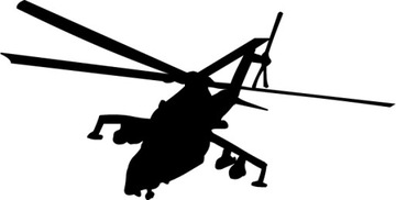 Naklejka na auto HELIKOPTER BLACK HAWK 24 cm w.102