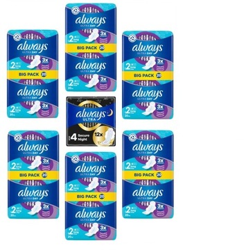 Гигиенические прокладки ALWAYS ULTRA DAY Long 2 + ALWAYS SECURE NIGHT 4 крыла